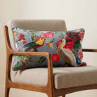 Peruvian Paradise | Sustainable Velvet Rectangle Cushion - French Grey 50 x 30 cm Standard by Izabela Peters