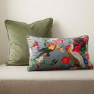 Peruvian Paradise | Sustainable Velvet Rectangle Cushion - French Grey 50 x 30 cm Piped by Izabela Peters