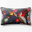 Peruvian Paradise | Sustainable Velvet Rectangle Cushion - Graphite 50 x 30 cm Piped by Izabela Peters