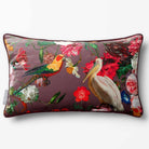 Peruvian Paradise | Sustainable Velvet Rectangle Cushion - Italian Grape 50 x 30 cm Piped by Izabela Peters