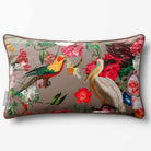 Peruvian Paradise | Sustainable Velvet Rectangle Cushion - Dovedale Stone 50 x 30 cm Piped by Izabela Peters
