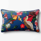 Peruvian Paradise | Sustainable Velvet Rectangle Cushion - Estate Blue 50 x 30 cm Piped by Izabela Peters