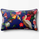 Peruvian Paradise | Sustainable Velvet Rectangle Cushion - Midnight 50 x 30 cm Piped by Izabela Peters