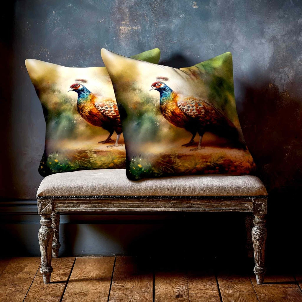 Pheasant | Sustainable Velvet Cushion - 40 x 40 cm Standard by Izabela Peters
