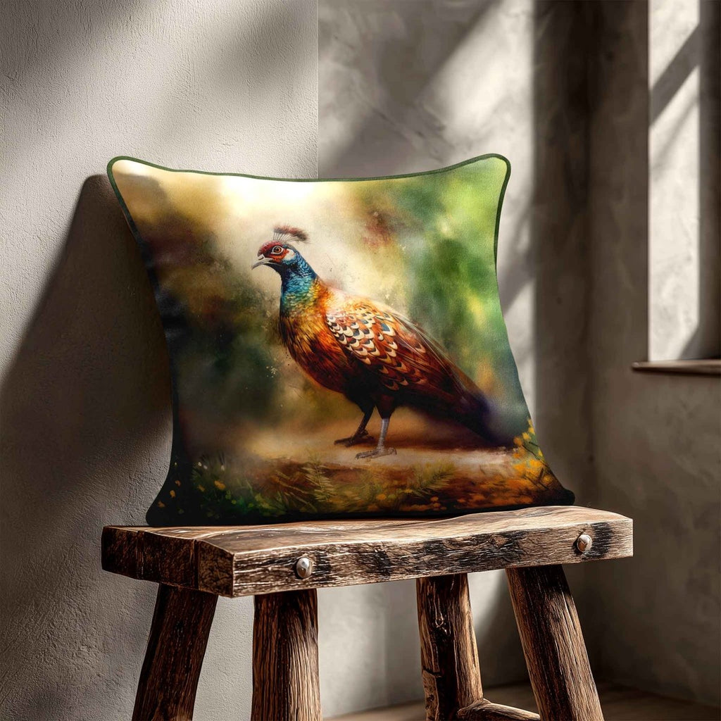 Pheasant | Sustainable Velvet Cushion - 40 x 40 cm Standard by Izabela Peters