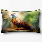 Pheasant | Sustainable Velvet Rectangle Cushion - 50 x 30 cm Piped by Izabela Peters