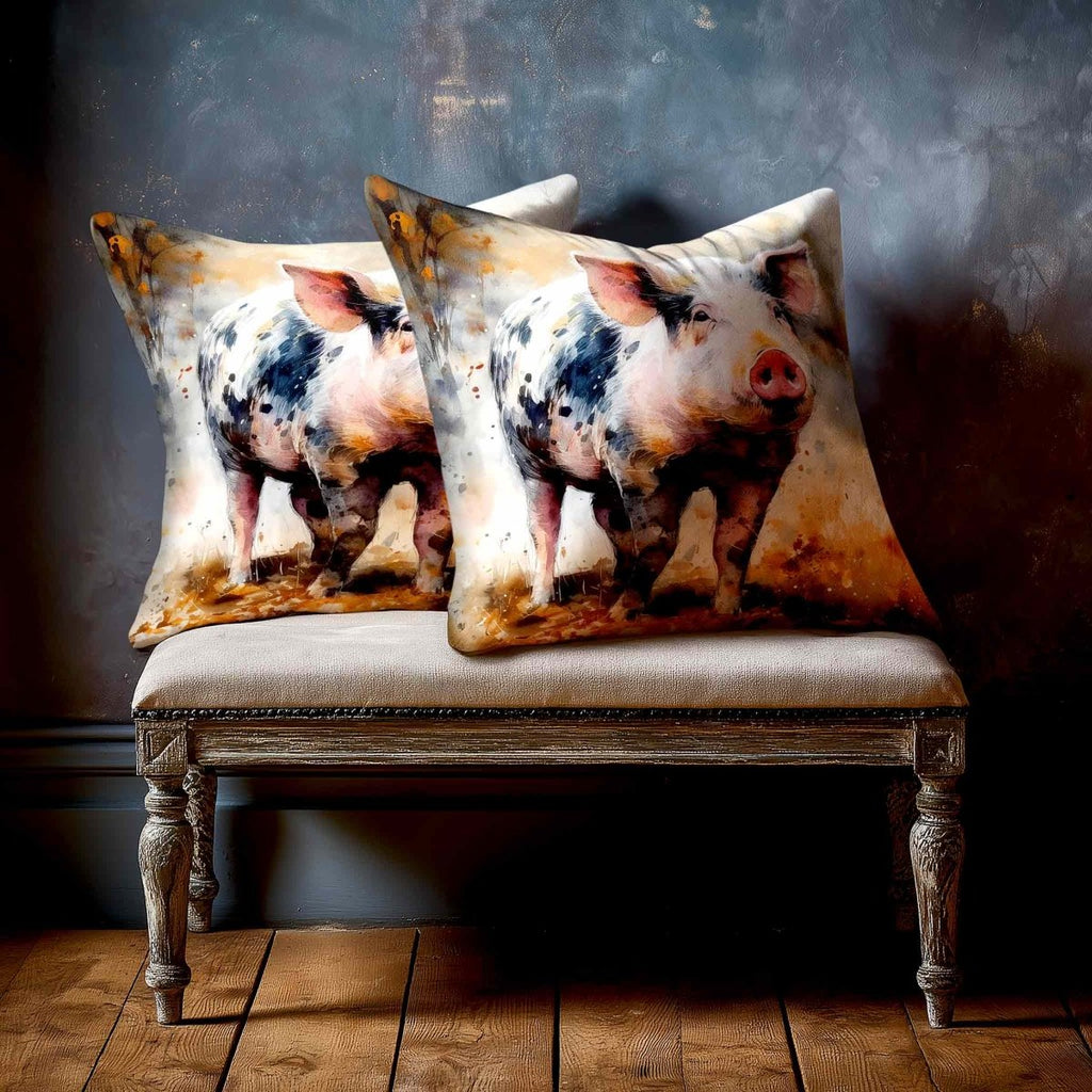 Pig | Sustainable Velvet Cushion - 40 x 40 cm Standard by Izabela Peters