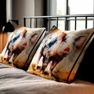 Pig | Sustainable Velvet Cushion - 40 x 40 cm Piped by Izabela Peters