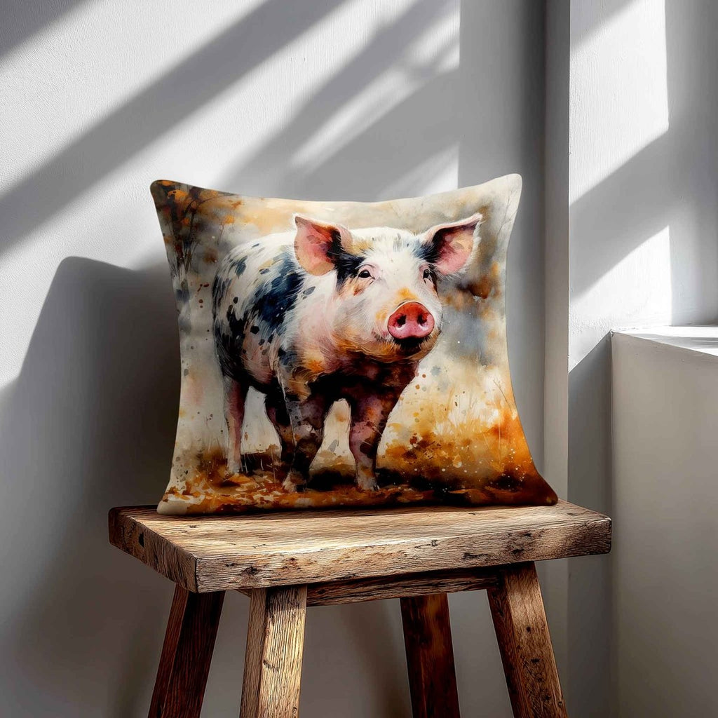 Pig | Sustainable Velvet Cushion - 40 x 40 cm Standard by Izabela Peters