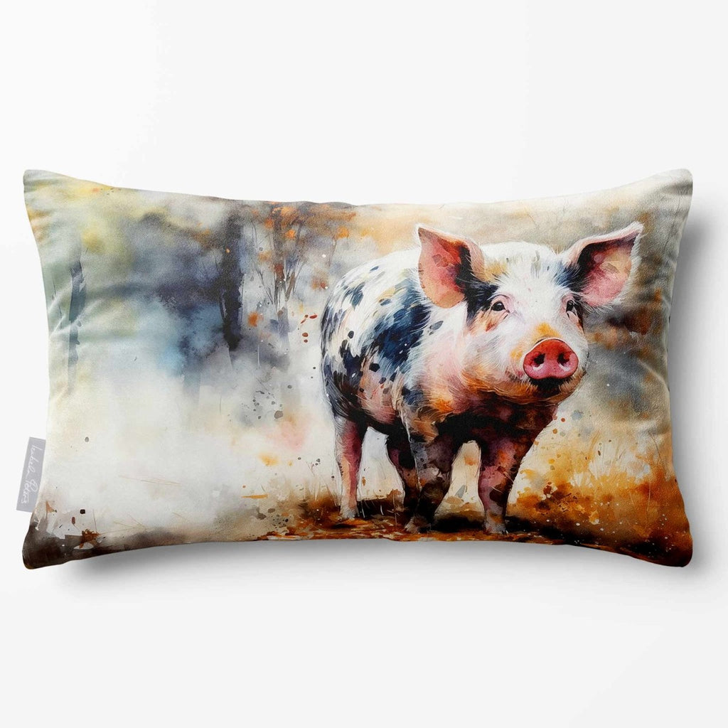 Pig | Sustainable Velvet Rectangle Cushion - 50 x 30 cm Standard by Izabela Peters
