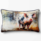 Pig | Sustainable Velvet Rectangle Cushion - 50 x 30 cm Piped by Izabela Peters