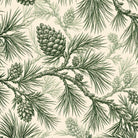Pine Bough Christmas table runner print in green on ivory
