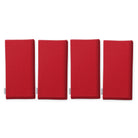 Plain red cotton Christmas napkins, set of four, folded on white
