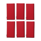 Plain red cotton Christmas napkins, set of six, folded on white