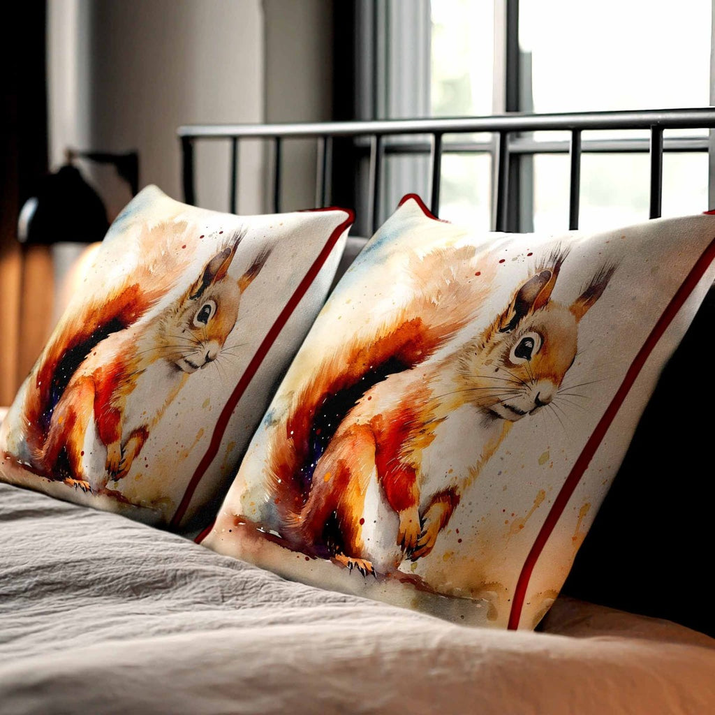 Red Squirrel | Sustainable Velvet Cushion - 40 x 40 cm Standard by Izabela Peters