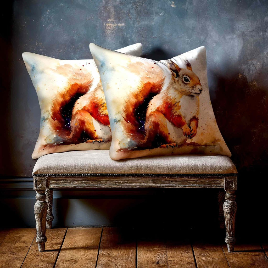 Red Squirrel | Sustainable Velvet Cushion - 40 x 40 cm Standard by Izabela Peters