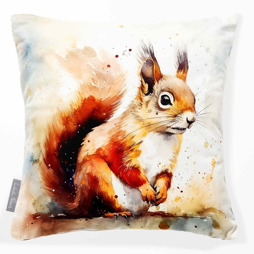 Red Squirrel | Sustainable Velvet Cushion - 40 x 40 cm Standard by Izabela Peters
