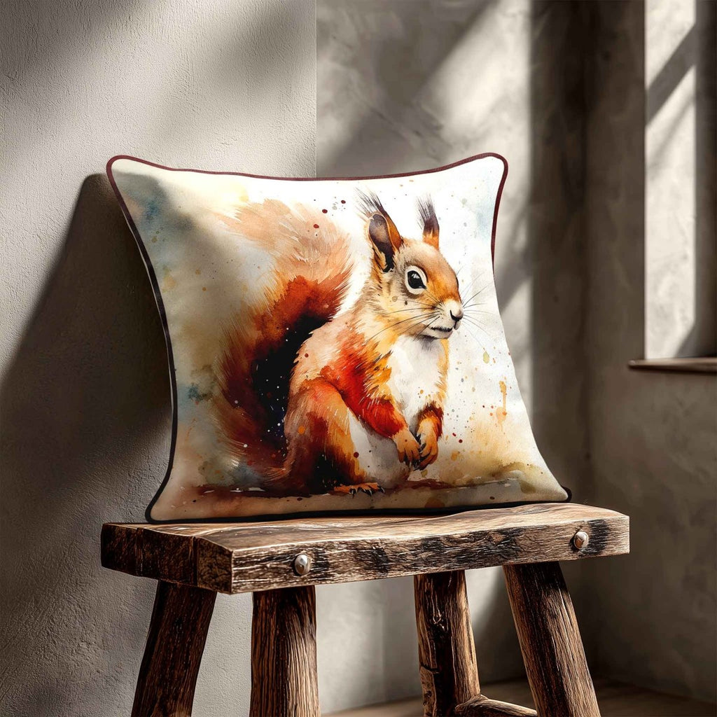 Red Squirrel | Sustainable Velvet Cushion - 40 x 40 cm Standard by Izabela Peters