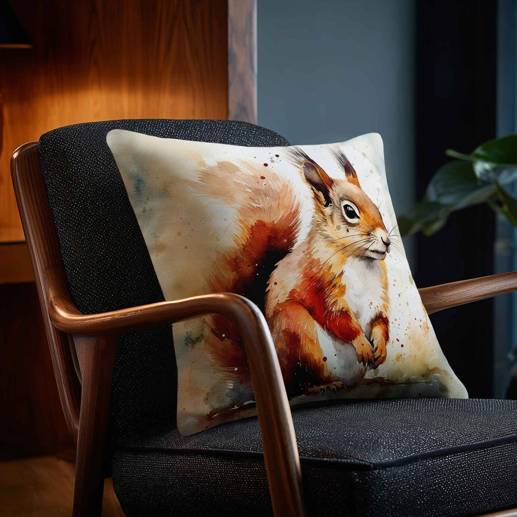 Red Squirrel | Sustainable Velvet Cushion - 40 x 40 cm Piped by Izabela Peters