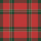 Close-up of the red Tartan Christmas napkin print on cotton, showing the tartan check