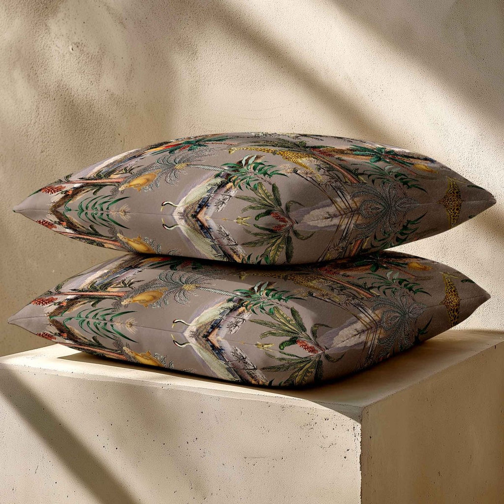 Safari Voyage | Sustainable Velvet Cushion - Dovedale Stone 40 x 40 cm Standard by Izabela Peters