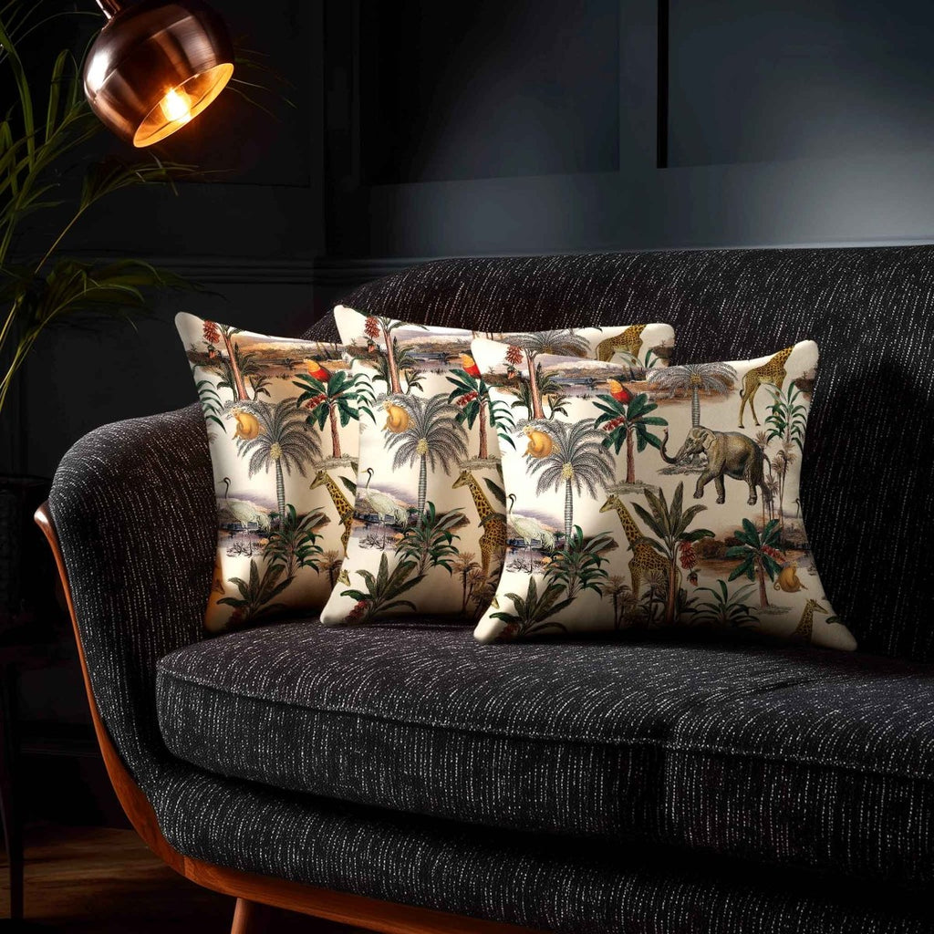 Safari Voyage | Sustainable Velvet Cushion - Ivory Cream 40 x 40 cm Standard by Izabela Peters