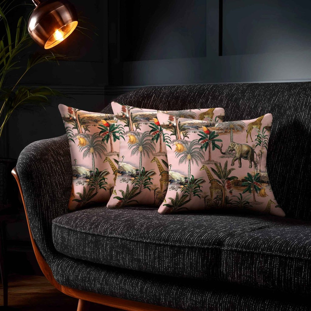 Safari Voyage | Sustainable Velvet Cushion - Rosewater 40 x 40 cm Standard by Izabela Peters