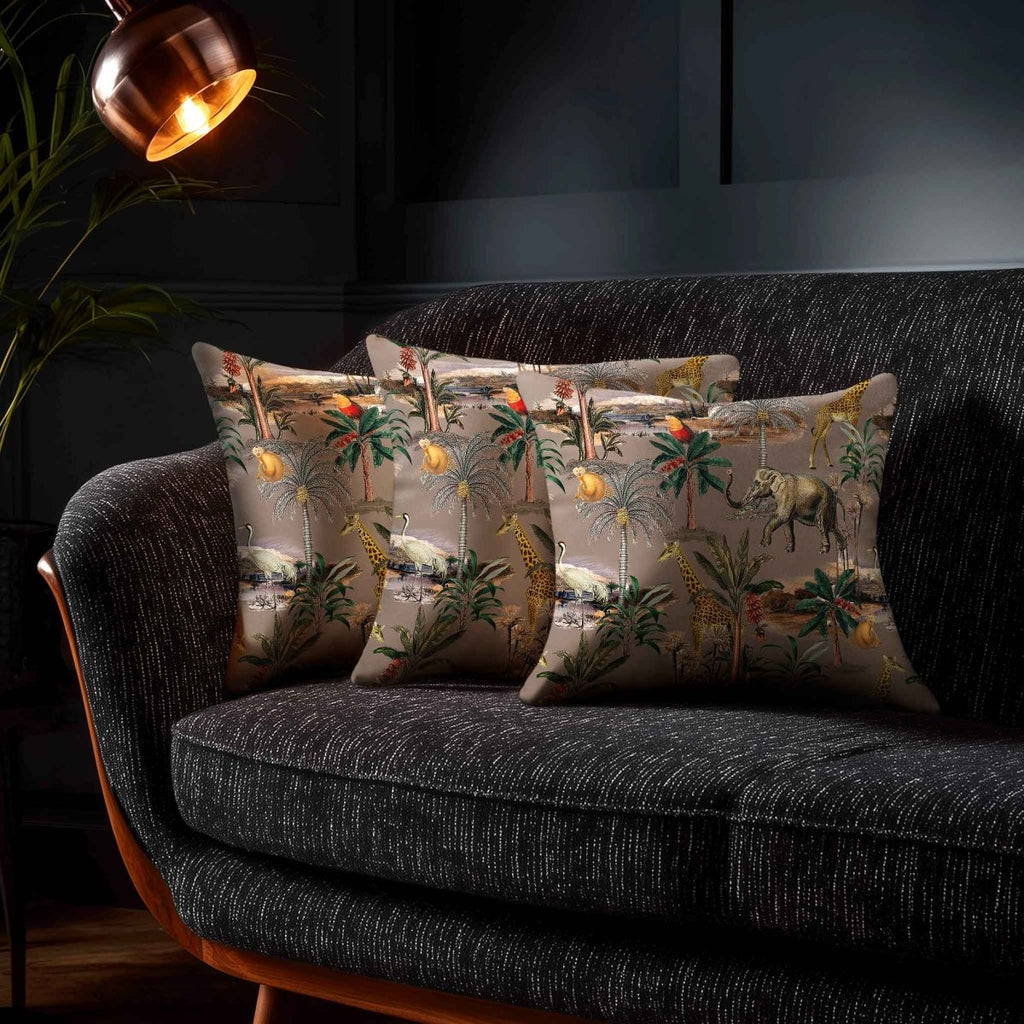 Safari Voyage | Sustainable Velvet Cushion - Dovedale Stone 40 x 40 cm Standard by Izabela Peters