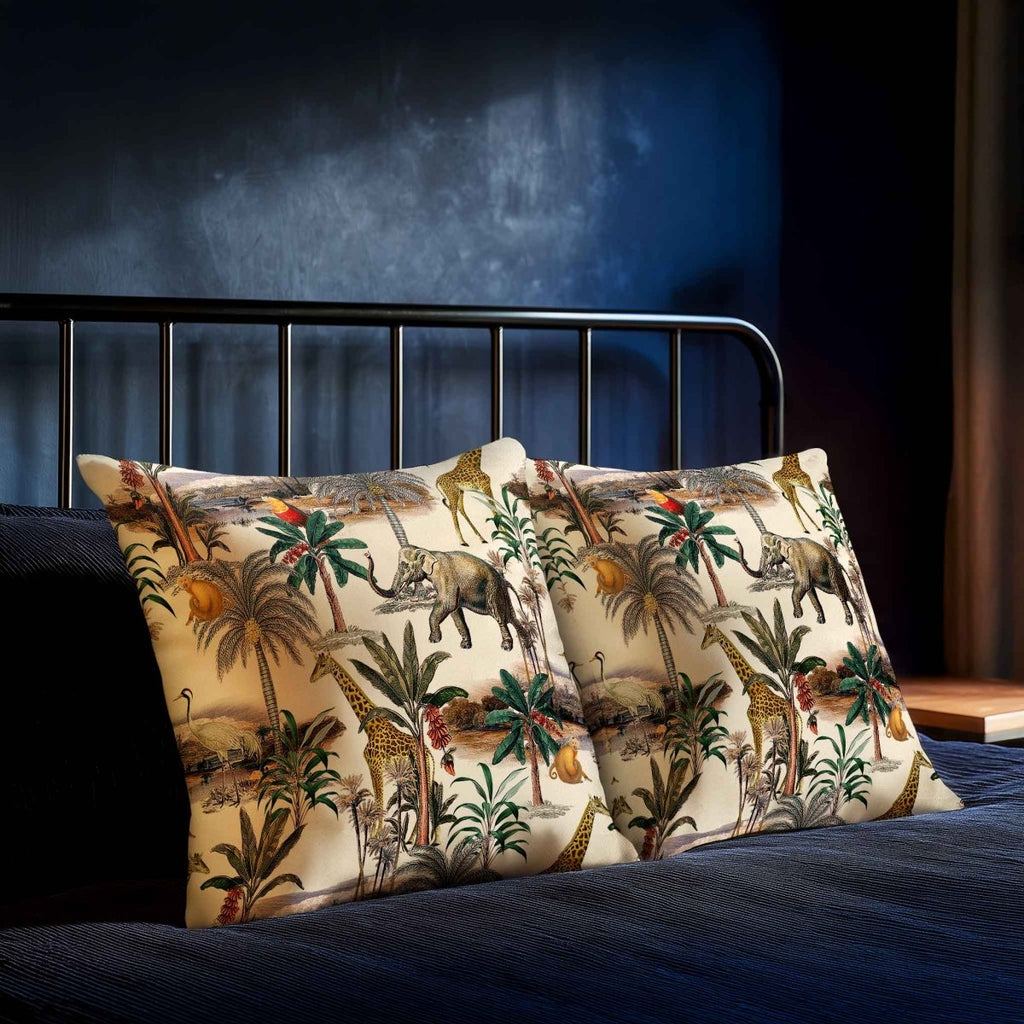 Safari Voyage | Sustainable Velvet Cushion - Ivory Cream 40 x 40 cm Standard by Izabela Peters