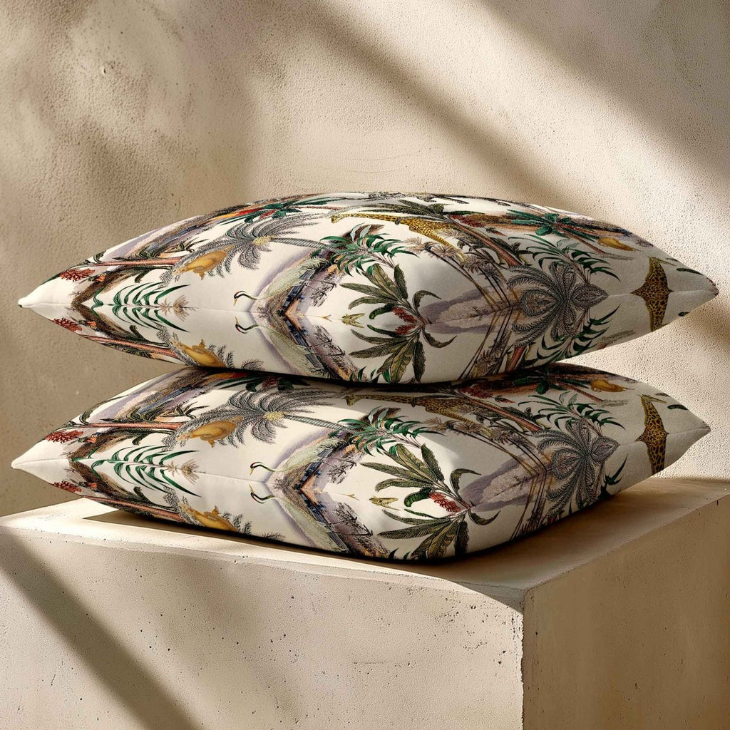 Safari Voyage | Sustainable Velvet Cushion - Ivory Cream 40 x 40 cm Standard by Izabela Peters