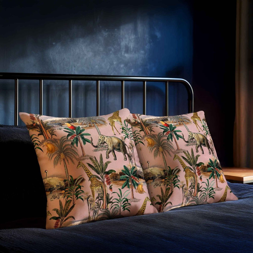 Safari Voyage | Sustainable Velvet Cushion - Rosewater 40 x 40 cm Standard by Izabela Peters
