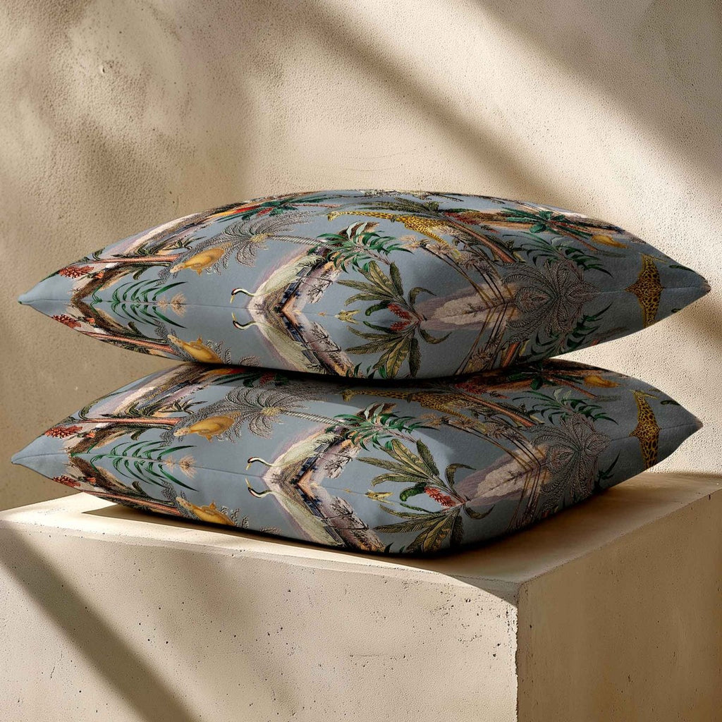 Safari Voyage | Sustainable Velvet Cushion - French Grey 40 x 40 cm Standard by Izabela Peters