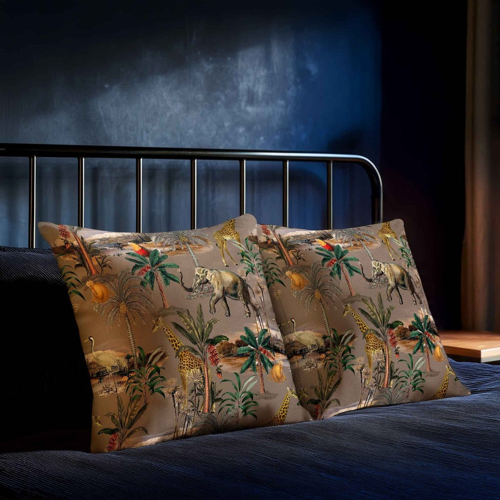 Safari Voyage | Sustainable Velvet Cushion - Dovedale Stone 40 x 40 cm Standard by Izabela Peters