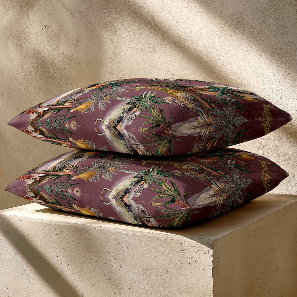 Safari Voyage | Sustainable Velvet Cushion - Italian Grape 40 x 40 cm Standard by Izabela Peters