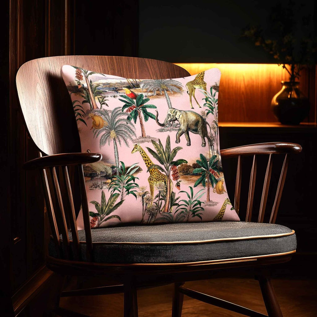 Safari Voyage | Sustainable Velvet Cushion - Rosewater 40 x 40 cm Standard by Izabela Peters