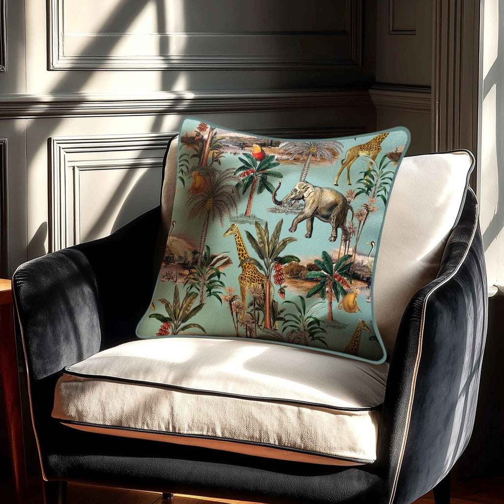 Safari Voyage | Sustainable Velvet Cushion - French Grey 40 x 40 cm Standard by Izabela Peters