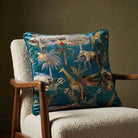 Safari Voyage | Sustainable Velvet Cushion - Teal 40 x 40 cm Standard by Izabela Peters
