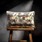 Safari Voyage | Sustainable Velvet Rectangle Cushion - Ivory Cream 50 x 30 cm Standard by Izabela Peters