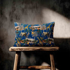 Safari Voyage | Sustainable Velvet Rectangle Cushion - Estate Blue 50 x 30 cm Standard by Izabela Peters