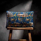 Safari Voyage | Sustainable Velvet Rectangle Cushion - Estate Blue 50 x 30 cm Standard by Izabela Peters