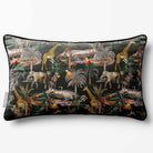 Safari Voyage | Sustainable Velvet Rectangle Cushion - Charcoal 50 x 30 cm Piped by Izabela Peters
