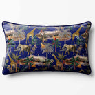 Safari Voyage | Sustainable Velvet Rectangle Cushion - Midnight 50 x 30 cm Piped by Izabela Peters