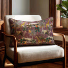 Safari Voyage | Sustainable Velvet Rectangle Cushion - Italian Grape 50 x 30 cm Standard by Izabela Peters