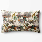 Safari Voyage | Sustainable Velvet Rectangle Cushion - Ivory Cream 50 x 30 cm Standard by Izabela Peters
