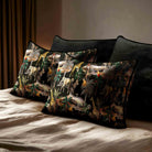 Safari Voyage | Sustainable Velvet Rectangle Cushion - Charcoal 50 x 30 cm Standard by Izabela Peters
