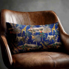 Safari Voyage | Sustainable Velvet Rectangle Cushion - Midnight 50 x 30 cm Standard by Izabela Peters
