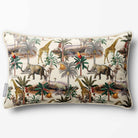 Safari Voyage | Sustainable Velvet Rectangle Cushion - Ivory Cream 50 x 30 cm Piped by Izabela Peters