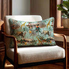Safari Voyage | Sustainable Velvet Rectangle Cushion - Blue Surf 50 x 30 cm Standard by Izabela Peters