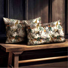 Safari Voyage | Sustainable Velvet Rectangle Cushion - Ivory Cream 50 x 30 cm Standard by Izabela Peters