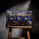 Safari Voyage | Sustainable Velvet Rectangle Cushion - Midnight 50 x 30 cm Standard by Izabela Peters